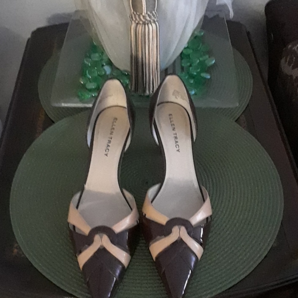 Beige and Brown Ellen Tracy Shoes